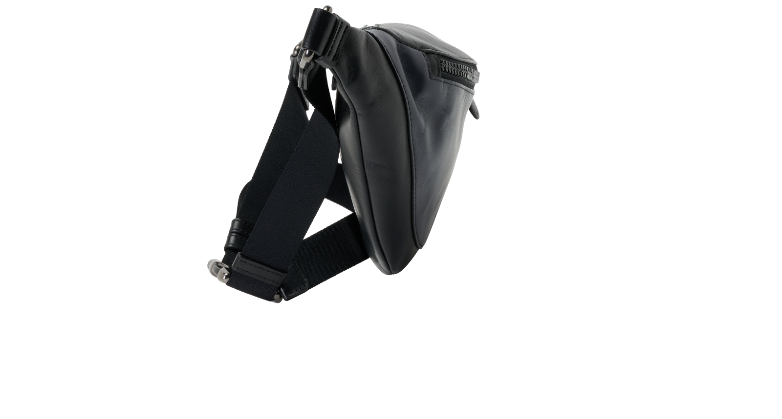 Warren Belt Bag, &pound;110, Handbags, Black/Navy, Leather, Side view